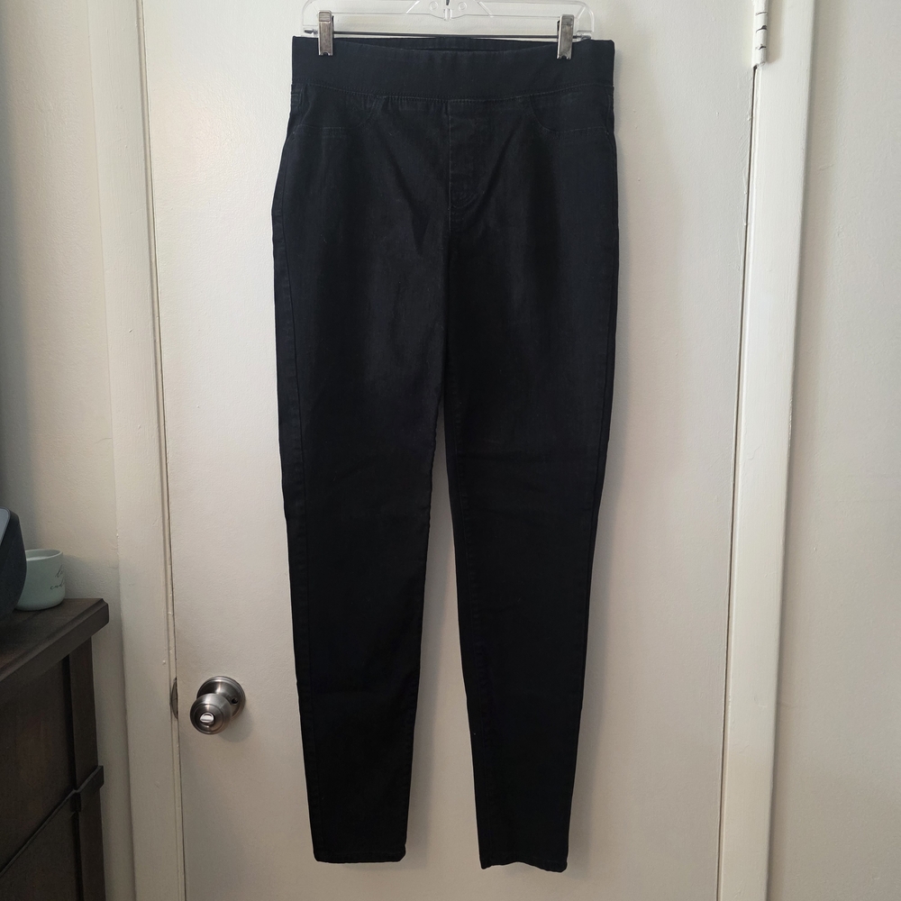 Old Navy Black Rockstar Super Skinny Pull On Never Fade Jeans 10 Tall